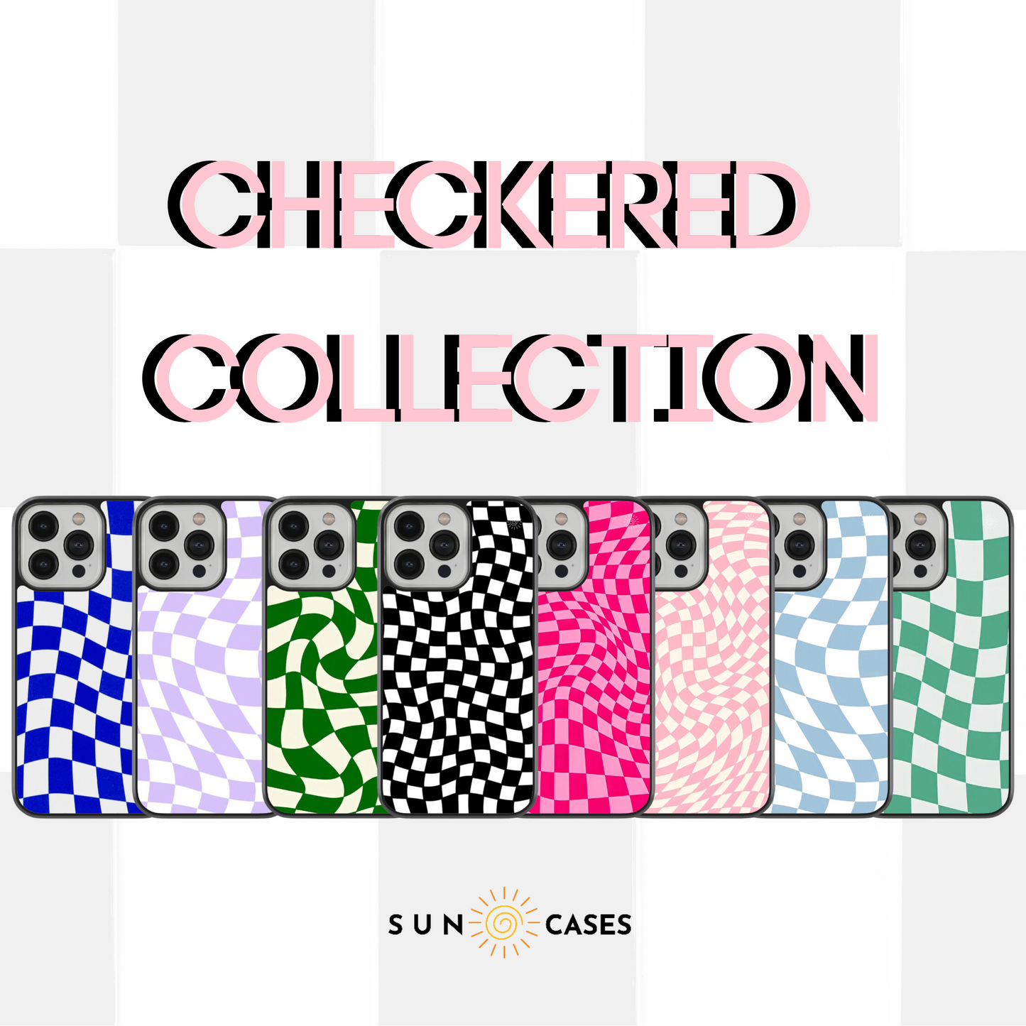 Checkered Case -  Fucsia Checkered