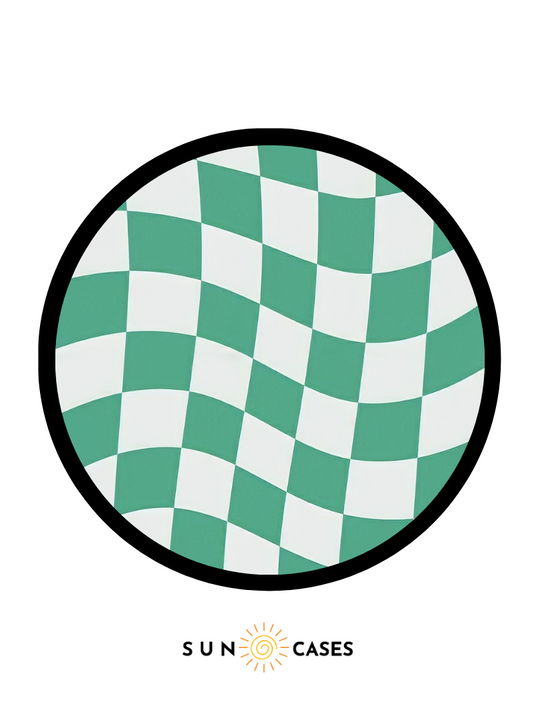 Pops - Medium Aquamarine Checkered